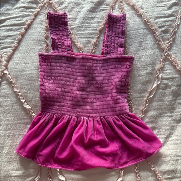 PINK VELVET ANTHROPOLOGIE TOP - Picture 2 of 3